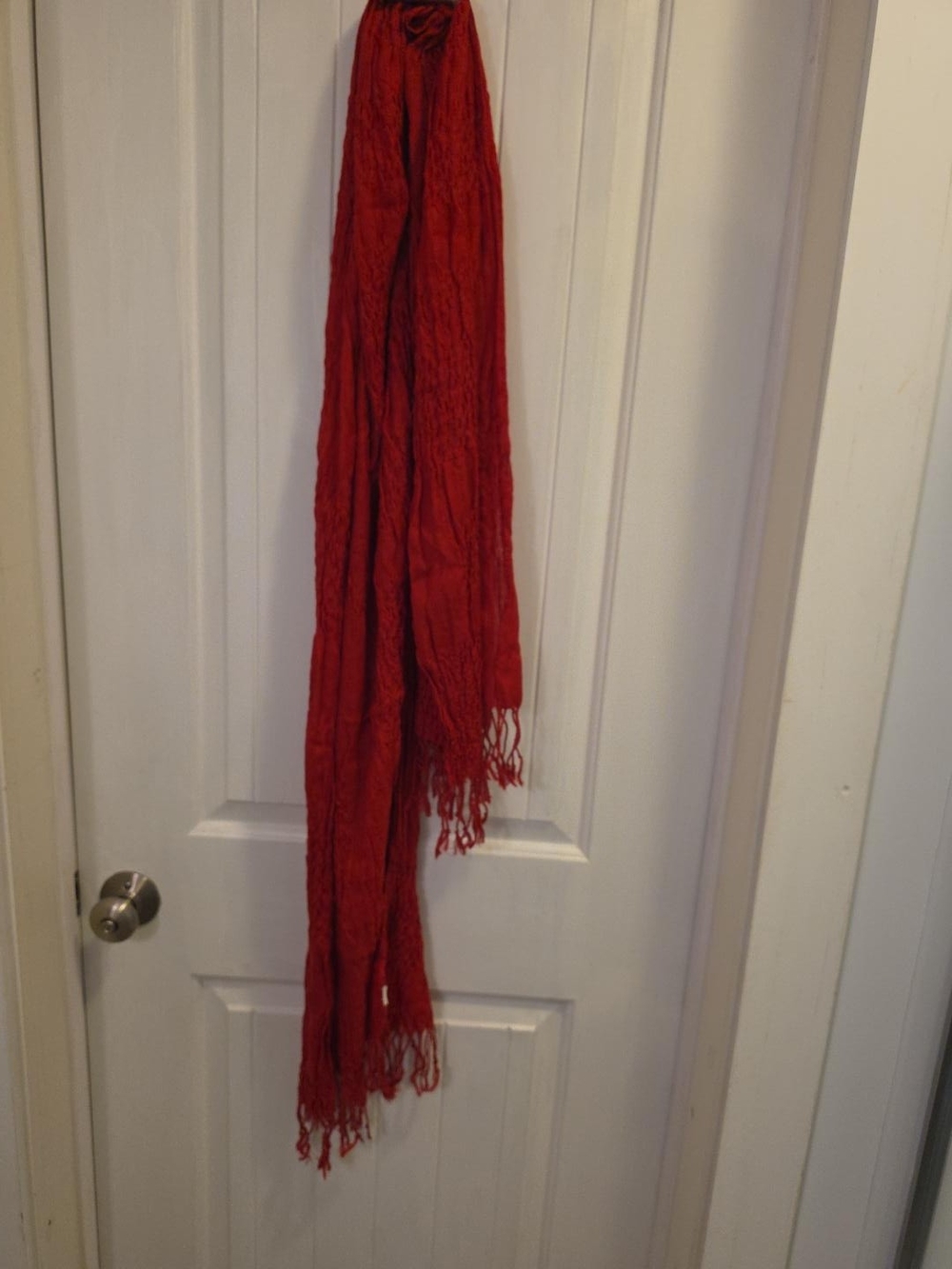 Fuchsia Pink Textured Fringed Scarf